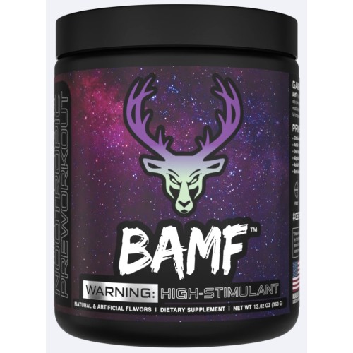 BUCKED UP, BAMF, PREMIUM ноотропный предтренировочный комплекс, вкус Pump N Grind (Виноград/Зеленое яблоко), 369 г (30 порций)